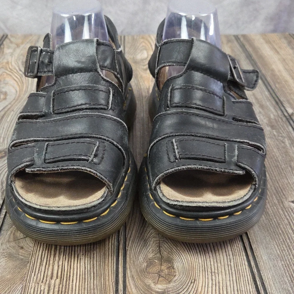 Vintage Dr. Martens Black Leather Fisherman Sandals​ Size 9 Made In ENGLAND